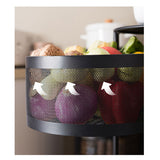 NNEAGS 5 Tier Steel Round Rotating Kitchen Cart Multi-Functional Shelves Portable Storage Organizer with Wheels