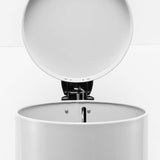 NNEAGS Foot Pedal Stainless Steel Rubbish Recycling Garbage Waste Trash Bin Round 12L White