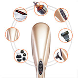 NNEAGS 6 Heads Portable Handheld Massager Soothing Stimulate Blood Flow Shoulder Gold