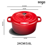 NNEAGS Cast Iron 24cm Enamel Porcelain Stewpot Casserole Stew Cooking Pot With Lid 3.6L Blue