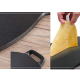 NNEAGS 2X 37cm Cast Iron Induction Crepes Pan Baking Cookie Pancake Pizza Bakeware