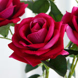 NNEAGS 8 Bunch Artificial Silk Rose 5 Heads Flower Fake Bridal Bouquet Table Decor Pink