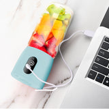 NNEAGS Portable Mini USB Rechargeable Handheld Juice Extractor Fruit Mixer Juicer Blue