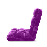 NNEAGS 4X Floor Recliner Folding Lounge Sofa Futon Couch Folding Chair Cushion Purple