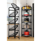 NNEAGS 5 Tier Steel Triangular  Corner Stand Multi-Functional Shelves Portable Storage Organizer