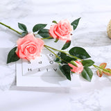 NNEAGS 6 Bunch Artificial Silk Rose 5 Heads Flower Fake Bridal Bouquet Table Decor Pink