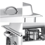 NNEAGS 9L Stainless Steel Chafing Catering Dish Food Warmer