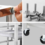 NNEAGS Trolley 15 Tier Stainless Steel with Aluminum Baking Pan Cooking Tray for Bakers