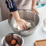 NNEAGS 5Pcs Deepen Matte Stainless Steel Stackable Baking Washing Mixing Bowls Set Food Storage Basin