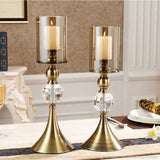NNEAGS 43cm Glass Candle Holder Candle Stand Glass/Metal