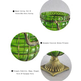 NNEAGS Green Glass Flower Vase with 6 Bunch 4 Heads Artificial Fake Silk Magnolia denudata Home Decor Set