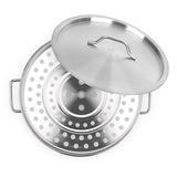 NNEAGS 21L Stainless Steel Stock Pot with One Steamer Rack Insert Stockpot Tray