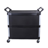 NNEAGS 2X 3 Tier Covered Food Trolley Food Waste Cart Storage Mechanic Kitchen with Bins