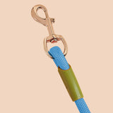 NNEAGS 2X 220cm Multifunction Hands-Free Rope Pet Cat Dog Puppy Double Ended Leash for Walking Training Tracking Obedience Blue