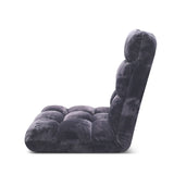 NNEAGS 2X Floor Recliner Folding Lounge Sofa Futon Couch Folding Chair Cushion Grey