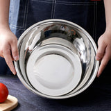 NNEAGS 5Pcs Deepen Polished Stainless Steel Stackable Baking Washing Mixing Bowls Set Food Storage Basin