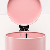 NNEAGS 4X 12L Foot Pedal Stainless Steel Rubbish Recycling Garbage Waste Trash Bin Round Pink
