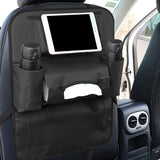 NNEAGS 2X  PVC Leather Car Back Seat Storage Bag Multi-Pocket Organizer Backseat and iPad Mini Holder Black