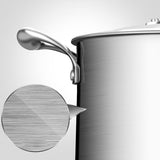 NNEAGS 2X 20cm Stainless Steel Soup Pot Stock Cooking Stockpot Heavy Duty Thick Bottom with Glass Lid