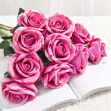 NNEAGS 20pcs Artificial Silk Flower Fake Rose Bouquet Table Decor Pink