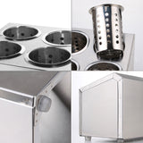 NNEAGS 2X 18/10 Stainless Steel Conical Utensils Square Cutlery Holder with 4 Holes
