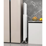 NNEAGS 2X 4 Tier Steel White Foldable Kitchen Cart Multi-Functional Shelves Portable Storage Organizer with Wheels