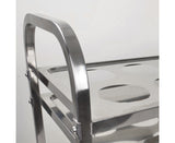 NNEAGS 2X 2 Tier Stainless Steel 8 Compartment Kitchen Seasoning Car Service Trolley Condiment Holder Cart Spice Bowl