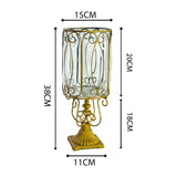 NNEAGS European Clear Glass Cylinder Flower Vase Solid Base with Gold Metal Pattern