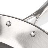 NNEAGS Dual Burners Cooktop Stove 28cm Stainless Steel Induction Casserole and 28cm Fry Pan