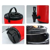 NNEAGS 2X 10L Stainless Steel Insulated Milk Tea Barrel Hot and Cold Beverage Dispenser Container with Faucet Red