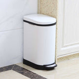 NNEAGS 2X 10L Foot Pedal Stainless Steel Rubbish Recycling Garbage Waste Trash Bin U White