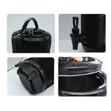 NNEAGS 8L Stainless Steel Insulated Milk Tea Barrel Hot and Cold Beverage Dispenser Container with Faucet Black
