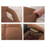 NNEAGS 4X Foldable Lounge Cushion Adjustable Floor Lazy Recliner Chair with Armrest Coffee