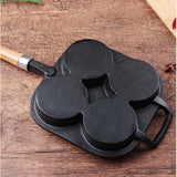 NNEAGS 2X 4 Mold Cast Iron Breakfast Fried Egg Pancake Omelette Fry Pan