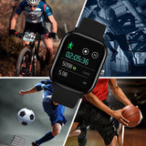 NNEAGS 2X Waterproof Fitness Smart Wrist Watch Heart Rate Monitor Tracker P8 Black
