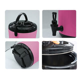 NNEAGS 2X 16L Stainless Steel Insulated Milk Tea Barrel Hot and Cold Beverage Dispenser Container with Faucet Pink
