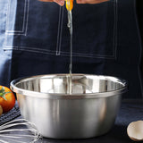 NNEAGS 3Pcs Deepen Polished Stainless Steel Stackable Baking Washing Mixing Bowls Set Food Storage Basin