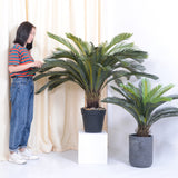NNEAGS 155cm Artificial Indoor Cycas Revoluta Cycad Sago Palm Fake Decoration Tree Pot Plant