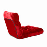 NNEAGS 2X Floor Recliner Folding Lounge Sofa Futon Couch Folding Chair Cushion Red