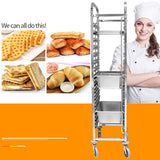 NNEAGS 2X Trolley 16 Tier Stainless Steel Bakery Trolley Suits GN 1/1 Pans