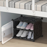 NNEAGS 2 Tier Shoe Rack Organizer Sneaker Footwear Storage Stackable Stand Cabinet Portable Wardrobe with Cover