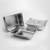 NNEAGS 4X GN Pan Full Size 1/2 GN Pan 6.5cm Deep Stainless Steel Tray