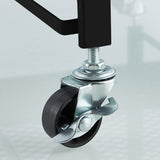 NNEAGS 3 Tier Steel Black Foldable Kitchen Cart Multi-Functional Shelves Portable Storage Organizer with Wheels