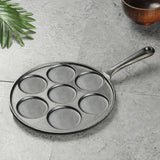NNEAGS 2X 23cm Cast Iron Takoyaki Fry Pan Octopus Balls Maker 7 Hole Cavities Grill Mold