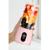 NNEAGS 2X Portable Mini USB Rechargeable Handheld Juice Extractor Fruit Mixer Juicer Pink
