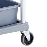 NNEAGS 3-Tier Soiled Food Trolley Dirty Plate Cart Five Buckets Kitchen Food Utility