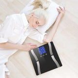 NNEAGS Glass LCD Digital Body Fat Scale Bathroom Electronic Gym Water Weighing Scales Black