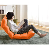 NNEAGS 4X Foldable Tatami Floor Sofa Bed Meditation Lounge Chair Recliner Lazy Couch Orange