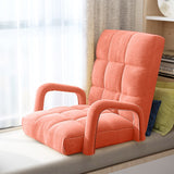 NNEAGS Foldable Lounge Cushion Adjustable Floor Lazy Recliner Chair with Armrest Orange
