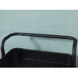 NNEAGS 3 Tier Steel Black Movable Kitchen Cart Multi-Functional Shelves Portable Storage Organizer with Wheels